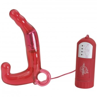 Красный мужской водонепроницаемый стимулятор MEN'S PLEASURE WAND, Doc Johnson