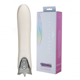 Белый вибромассажер ELATION из серии VIBE THERAPY - 17 см., Vibe Therapy