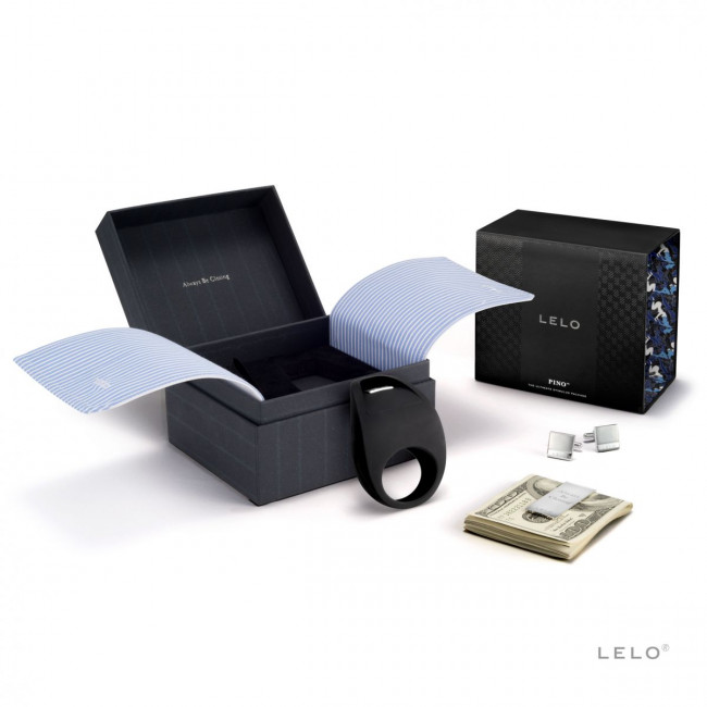 Чёрное эрекционное виброкольцо Pino Black, Lelo