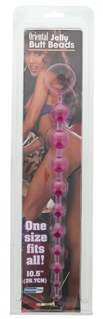 Фиолетовая анальная цепочка ORIENTAL JELLY BUTT BEADS 10.5 PURPLE - 26,7 см., NMC
