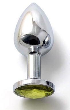 Анальное украшение BUTT PLUG Small с желтым кристаллом - 7 см., Anal Jewelry Plug Анальное украшение BUTT PLUG Small с желтым кристаллом - 7 см., Anal Jewelry Plug