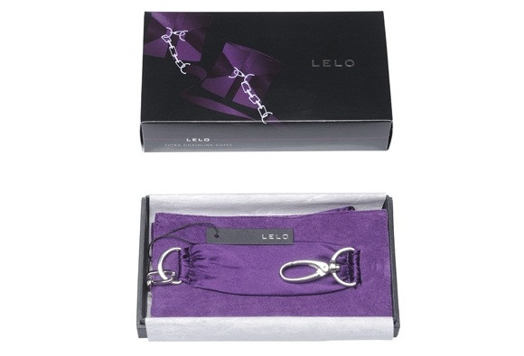 Фиолетовые шелковые наручники с цепочкой Sutra, Lelo