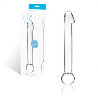 Стеклянный дилдо с реалистичной головкой - 16 см., Glas