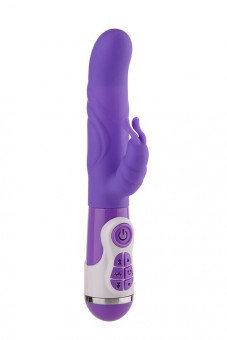 Фиолетовый вибратор с клиторальной стимуляцией INSTYLE DUO VIBRATOR 5.5INCH - 14 см., NMC