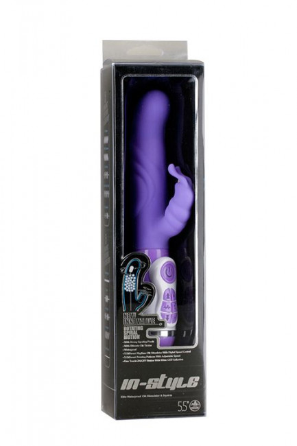Фиолетовый вибратор с клиторальной стимуляцией INSTYLE DUO VIBRATOR 5.5INCH - 14 см., NMC