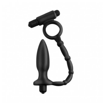 Эрекционное кольцо с вибрацией и анальный стимулятором Cockring and Anal Pleasure, Bior toys