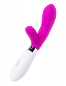 Розовый силиконовый вибратор с клиторальным стимулятором A-Toys Mady - 20,4 см., A-toys