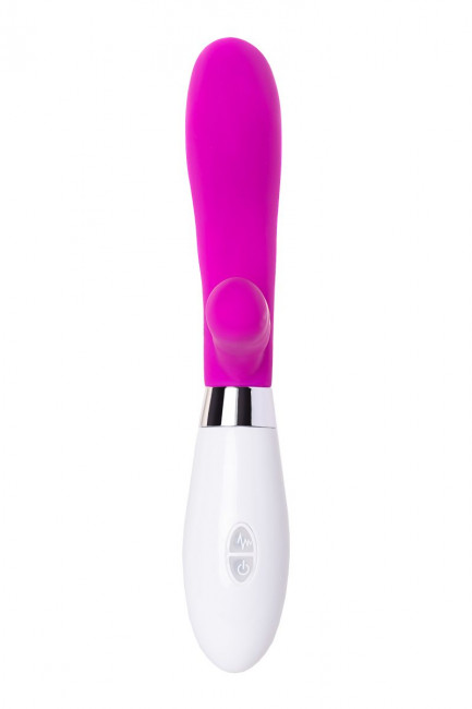 Розовый силиконовый вибратор с клиторальным стимулятором A-Toys Mady - 20,4 см., A-toys