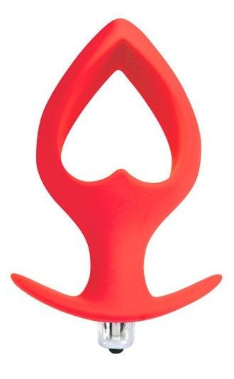 Красная анальная вибровтулка в форме сердечка - 14 см. , Bior toys Красная анальная вибровтулка в форме сердечка - 14 см. , Bior toys