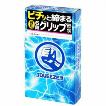 Презервативы Sagami Squeeze волнистой формы - 10 шт., Sagami