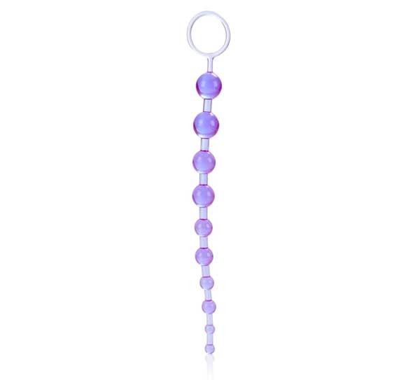 Фиолетовая анальная цепочка X-10 BEADS - 28 см., California Exotic Novelties Фиолетовая анальная цепочка X-10 BEADS - 28 см., California Exotic Novelties