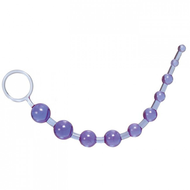 Фиолетовая анальная цепочка X-10 BEADS - 28 см., California Exotic Novelties Фиолетовая анальная цепочка X-10 BEADS - 28 см., California Exotic Novelties