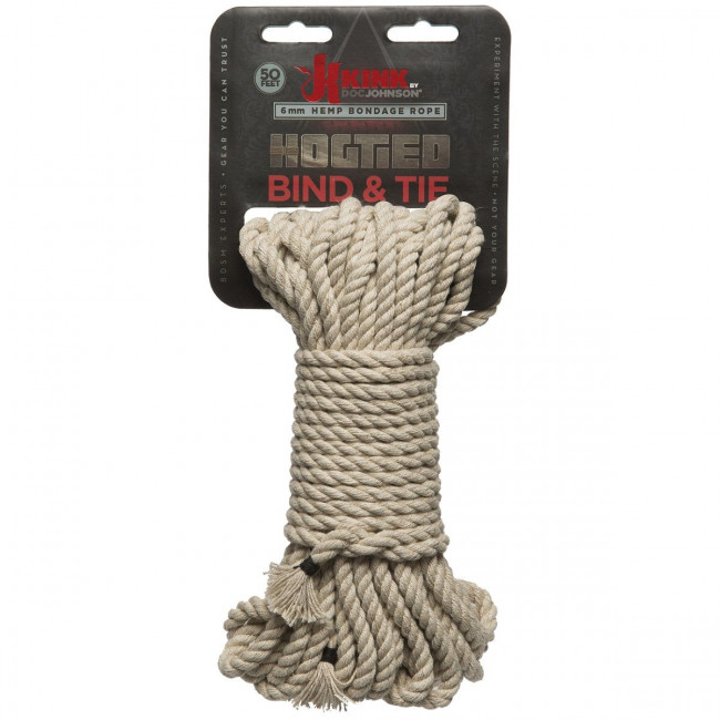Бондажная пеньковая верёвка Kink Bind & Tie Hemp Bondage Rope 50 Ft - 15 м., Doc Johnson