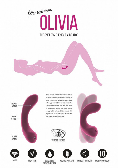 Розовый гнущийся вибратор Olivia - 15,6 см., Shots Media BV Розовый гнущийся вибратор Olivia - 15,6 см., Shots Media BV