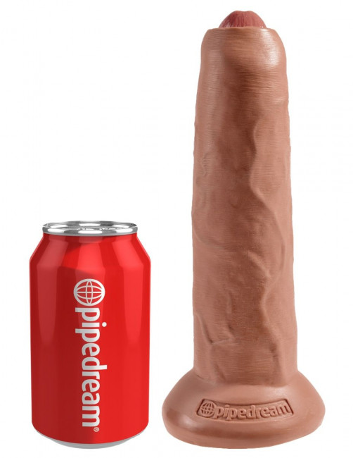 Кофейный поясной страпон Strap-On Harness with 9" Uncut Hollow Cock - 25,4 см. , Pipedream