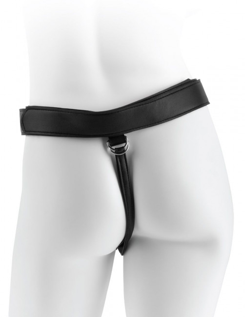 Кофейный поясной страпон Strap-On Harness with 9" Uncut Hollow Cock - 25,4 см. , Pipedream
