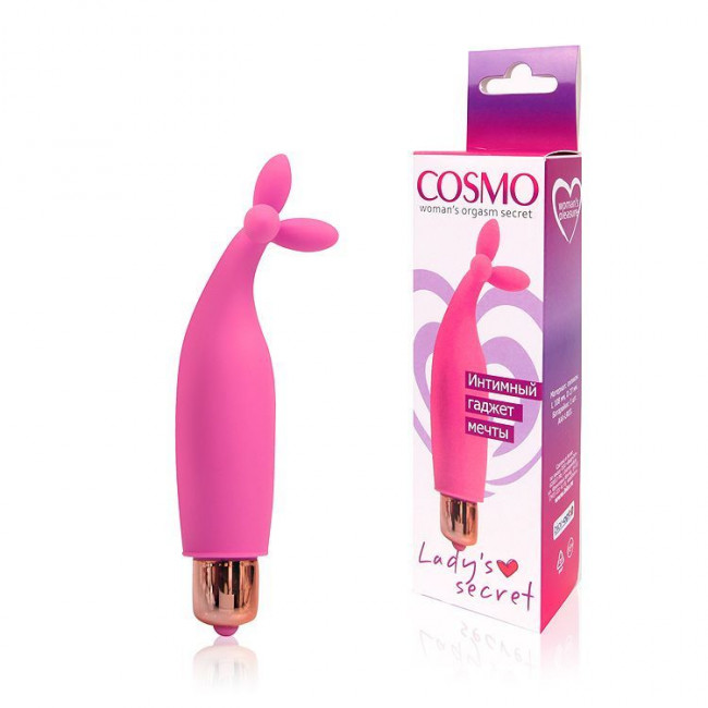 Необычный розовый силиконовый вибромассажер - 10,8 см. , Bior toys
