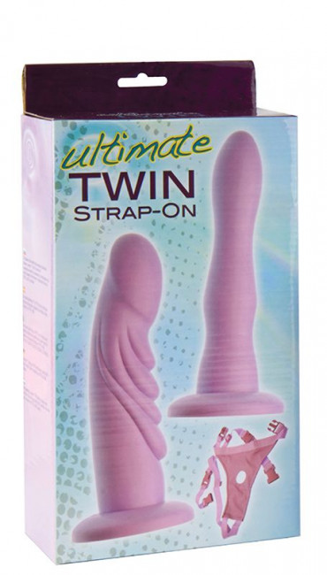 Женский страпон с 2 насадками-фаллосами ULTIMATE TWIN STRAP-ON - 17,8 см., Seven Creations Женский страпон с 2 насадками-фаллосами ULTIMATE TWIN STRAP-ON - 17,8 см., Seven Creations