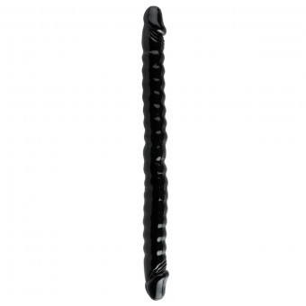 Черный двухголовый фаллоимитатор Basix Rubber Works 18" - 45 см., Pipedream