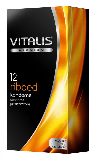 Ребристые презервативы VITALIS PREMIUM ribbed - 12 шт., R&S GmbH