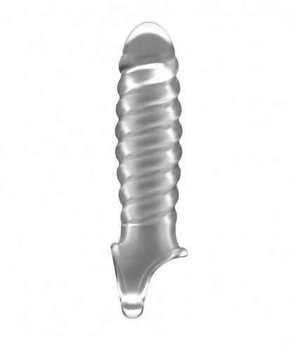 Прозрачная ребристая насадка Stretchy Penis Extension No.32, Shots Media BV Прозрачная ребристая насадка Stretchy Penis Extension No.32, Shots Media BV