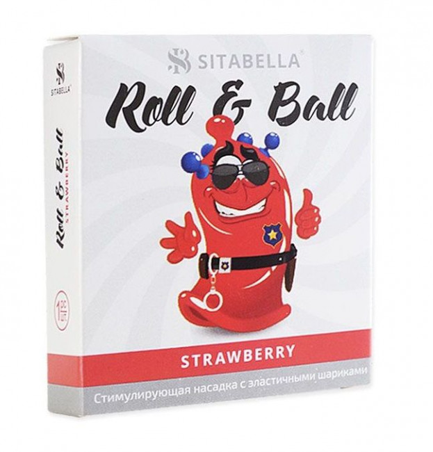 Стимулирующий презерватив-насадка Roll & Ball Strawberry, Sitabella Стимулирующий презерватив-насадка Roll & Ball Strawberry, Sitabella