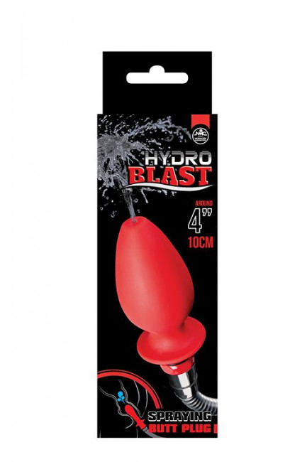 Красная насадка для душа HYDROBLAST 4INCH BUTTPLUG SHAPE DOUCHE - 10,2 см., NMC