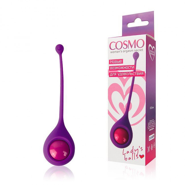 Фиолетовый вагинальный шарик со смещенным центром тяжести Cosmo, Bior toys