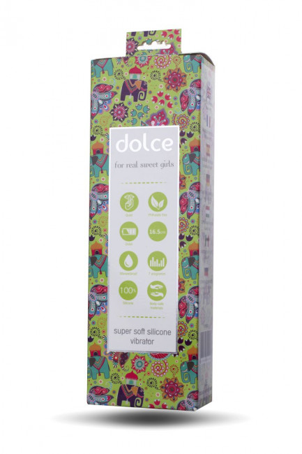 Зелёный вибратор Dolce Mateo - 16,5 см., ToyFa
