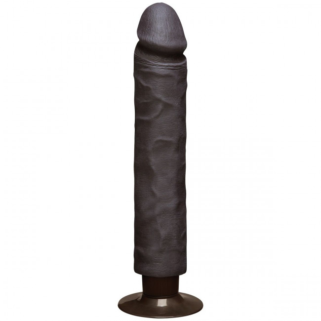 Коричневый вибратор The Realistic Cock ULTRASKYN Without Balls Vibrating 10” - 29,2 см., Doc Johnson
