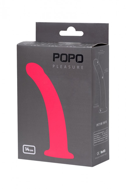 Розовый анальный фаллоимитатор с изгибом - 14 см., POPO Pleasure