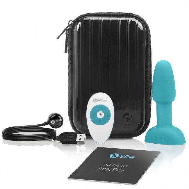 Бирюзовая анальная пробка с римминг-эффектом RIMMING PETITE - 12,4 см., b-Vibe Бирюзовая анальная пробка с римминг-эффектом RIMMING PETITE - 12,4 см., b-Vibe