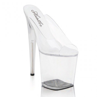 Классические сабо на высокой прозрачной платформе Crazy Dance, Hustler Shoes