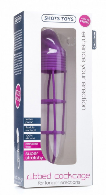 Фиолетовая насадка на пенис Ribbed Cockcage Purple , Shots Media BV
