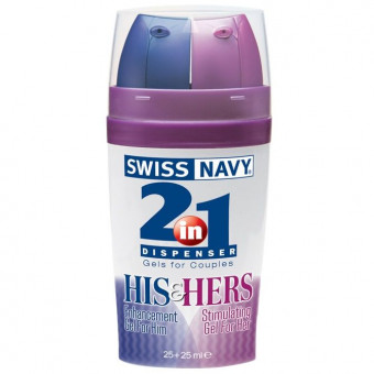 Возбуждающий лубрикант для двоих Swiss Navy Lube 2-in-1 HIS & HERS Stimulating Gels - 50 мл., Swiss navy