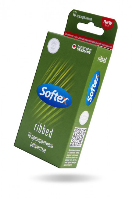 Ребристые презервативы Softex Ribbed - 10 шт., Softex