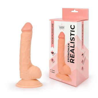 Реалистичный телесный фаллоимитатор Erowoman, Bior toys