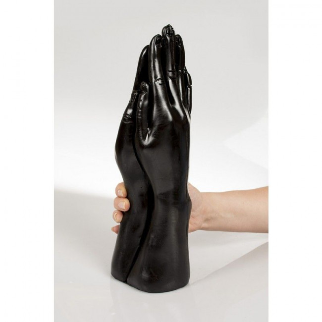 Стимулятор для фистинга с виде сомкнутых рук Dark Crystal Christian Dildo Black - 32 см., Mister B Стимулятор для фистинга с виде сомкнутых рук Dark Crystal Christian Dildo Black - 32 см., Mister B