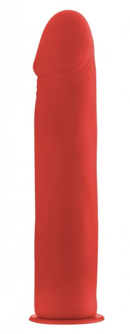 Красный страпон Deluxe Silicone Strap On 8 Inch - 20 см., Shots Media BV