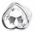 Серебристая анальная пробка Love Heart Diamond Plug с прозрачным кристаллом - 9,4 см.