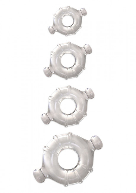 Набор из 4 прозрачных колец разного диаметра Renegade Vitality Rings, NS Novelties