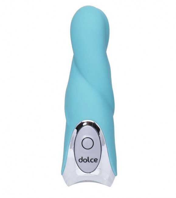 Голубой мини-вибратор Dolce Owen - 12,5 см., ToyFa
