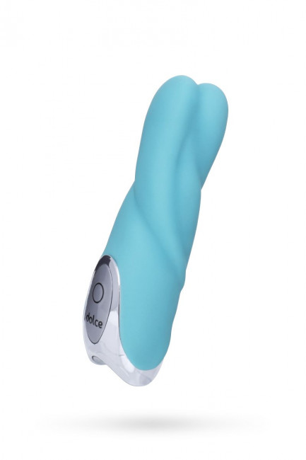 Голубой мини-вибратор Dolce Owen - 12,5 см., ToyFa