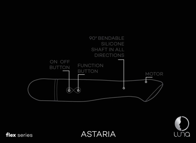 Чёрный гнущийся вибратор Asteria - 20,5 см., Shots Media BV Чёрный гнущийся вибратор Asteria - 20,5 см., Shots Media BV