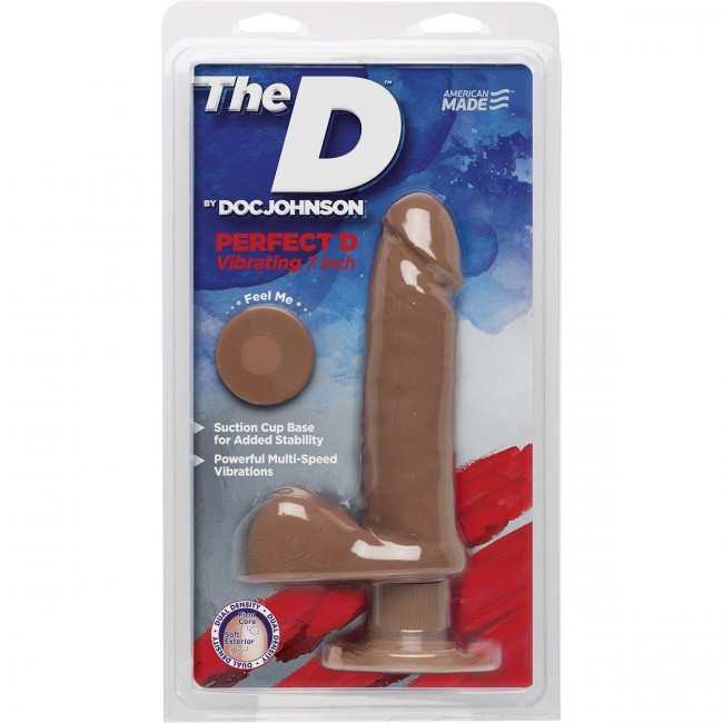 Вибратор-мулат Perfect D Vibrating 7" with Balls, Doc Johnson