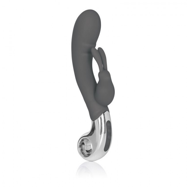 Серый вибратор Embrace Bunny Wand - 21 см., California Exotic Novelties Серый вибратор Embrace Bunny Wand - 21 см., California Exotic Novelties