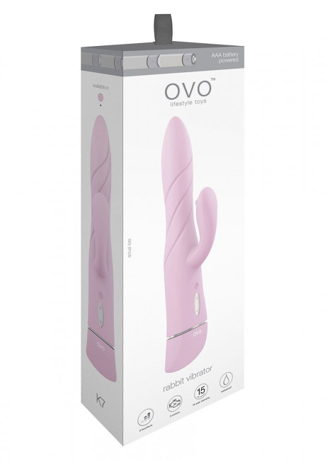 Розовый вибратор OVO K7 с клиторальным стимулятором, OVO Розовый вибратор OVO K7 с клиторальным стимулятором, OVO