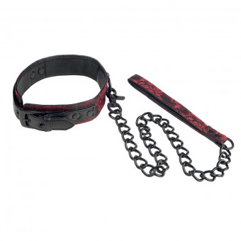 Атласный ошейник с цепью Scandal Collar with Leash, California Exotic Novelties