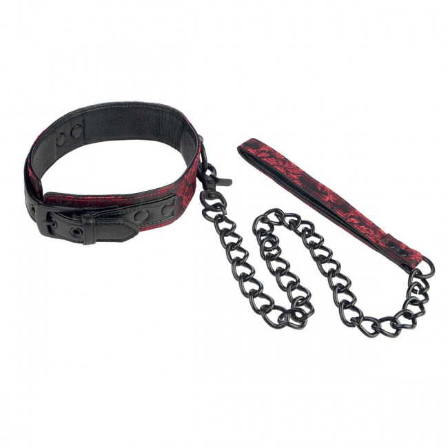 Атласный ошейник с цепью Scandal Collar with Leash, California Exotic Novelties