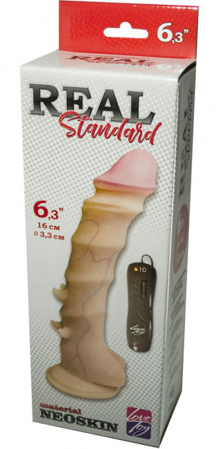 Вибромассажёр REAL Standard с шипами - 16 см., LOVETOY (А-Полимер)
